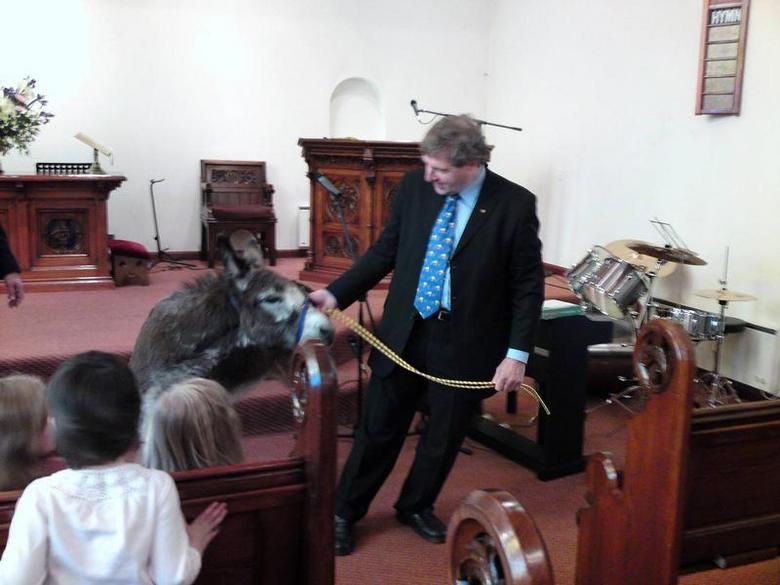 A special visitor on Palm Sunday