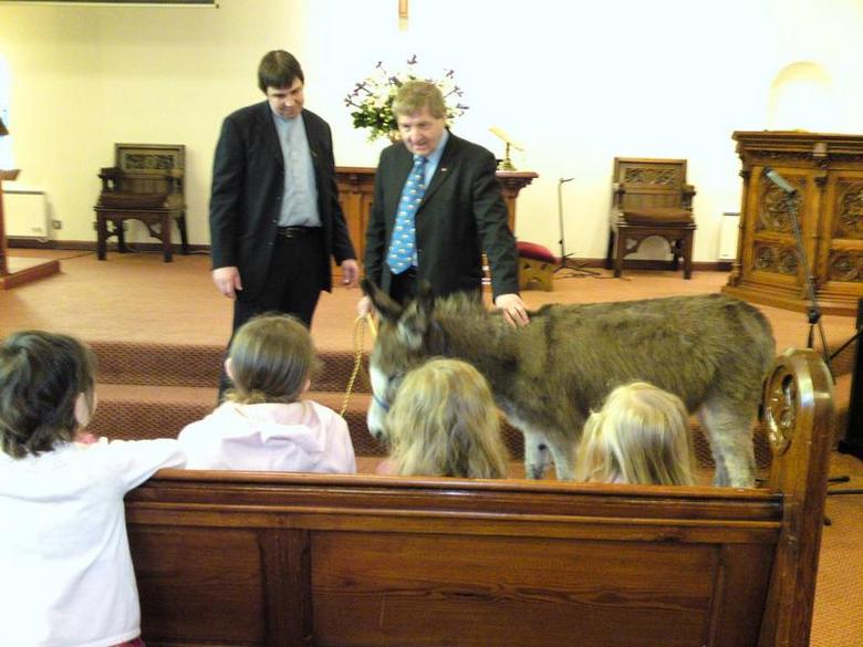 A special visitor on Palm Sunday